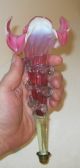 Victorian Cranberry Opalescent & Vaseline Glass Epergne Vase Trumpet Horn Vtg. Vases photo 2
