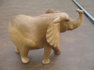 Large Hand Carved Wood Wooden Elephant Decorative Figure Sculpture Collectible photo