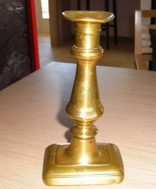 Very Early Brass Push - Up Candlestick photo