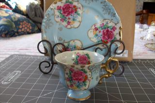 Lefton China Cups & Saucers Hand Painted photo