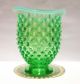 Antique 1920 ' S Uranium Vaseline Green Glass Miniature Vase Relief Balls Vases photo 1