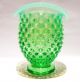 Antique 1920 ' S Uranium Vaseline Green Glass Miniature Vase Relief Balls Vases photo 2