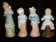 4 Antique German Porcelain Bisque Figurines 2 Girls & 2 Boys Figurines photo 1