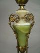 Antique French Torchiere Floor Lamp Marble Onyx Brass Bronze Cast Grapes & Vines Lamps photo 2
