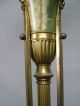 Antique French Torchiere Floor Lamp Marble Onyx Brass Bronze Cast Grapes & Vines Lamps photo 5