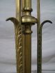 Antique French Torchiere Floor Lamp Marble Onyx Brass Bronze Cast Grapes & Vines Lamps photo 6