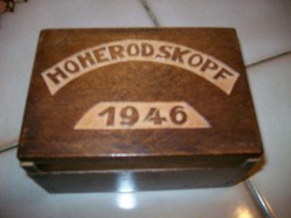 Wood Hinged Dovetailed Box Hoherodskopf 1946 5 1/2x 3 3/4 German photo