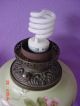 Vintage White Embossed Shade &hand Painted Base Gone With The Wind Lamp 2 Lites Lamps photo 7