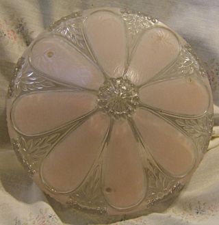 Antique Smoked Peach And Clear Glass Ceiling Shade photo