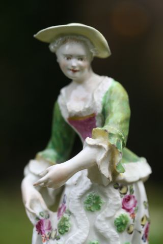 & Orig.  18th C Royal Crown Derby Hand Decorated Female Figurine C1780 photo