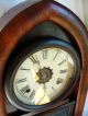 Antique Rosewood Waterbury Shelf Clock With Reversed On Glass Painting Clocks photo 2