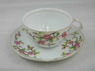 Tea Cups & Saucers Vintage Kent China Japan Maytime Gold Trim Nr photo