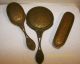 Antique / Vintage Two Brush And Mirror Set.  Very Ornate Handles & Details Metalware photo 1