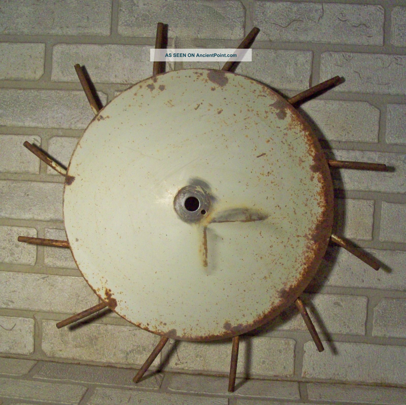 Disk Flower Unique Primitive Garden Found Object Art Metalware photo