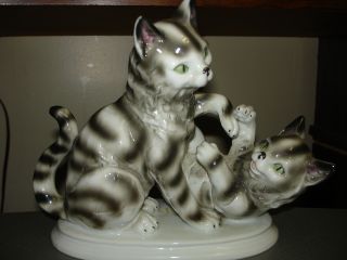 Rare Vintage Scheidig Germany Figurine - Cats/kittens At Play 1935 To 1972 photo