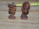 2 Antique Miniature Carved Wooden Hikers - Swiss? 2 