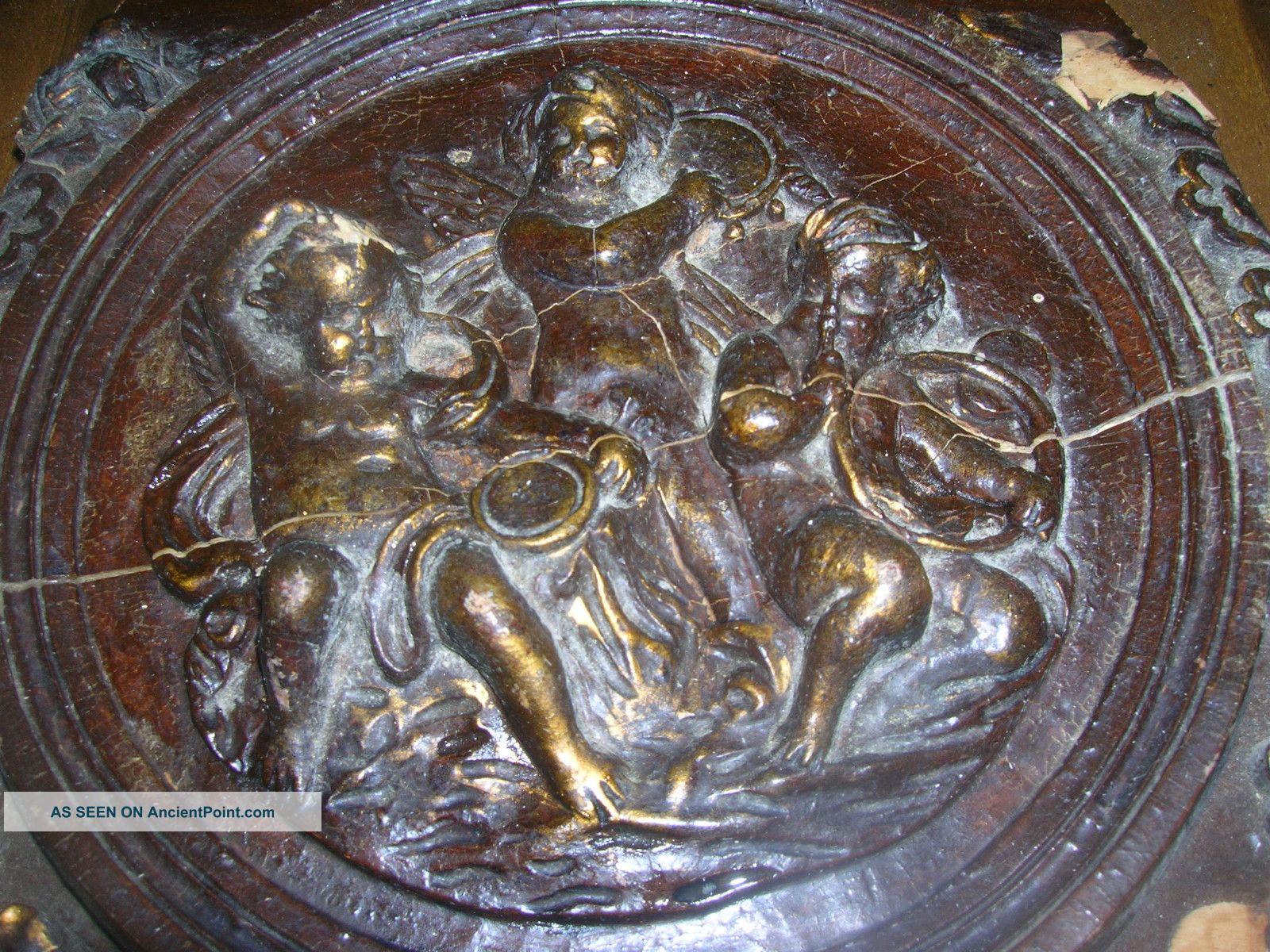 Architectural Piece From Ornate Wooden Fireplace Wooden Angels 65 Other photo
