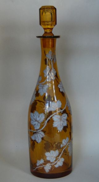 19th Century Bohemian Gilded And Enameled Decanter,  Circa 1850 photo
