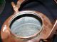 Antique Copper Gooseneck Tea Kettle With Ribbon Finial Metalware photo 5