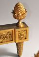 C.  1840 Antique Empire Dore Gilt Bronze Fireplace Chenet Andirons Firedogs Metalware photo 7
