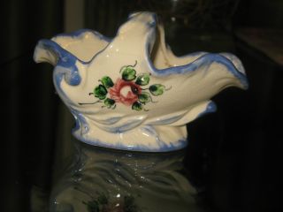 Antique Royal Hand Painted Basket/ Vase Floral Japan photo