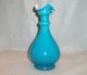 Victorian Turquoise Blue Glass Cased Vase Vases photo 1