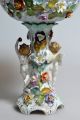 Antique 11” Figural Tazza Fruit Vase Centerpiece Dresden Porcelain 1920 Putties Vases photo 5