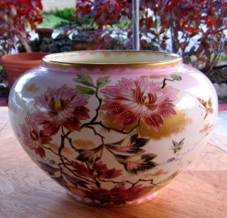 Antique C1900 Royal Bonn Vase Porcelain W/enamel Flowers & Butterflies photo