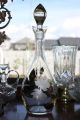 Elegant Decanter Etched Glass With Silver Overlay Decanter Hollywood Regency Decanters photo 1