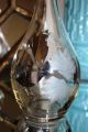 Elegant Decanter Etched Glass With Silver Overlay Decanter Hollywood Regency Decanters photo 4