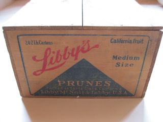 Antique Primitive Wood Libby Prunes Box photo