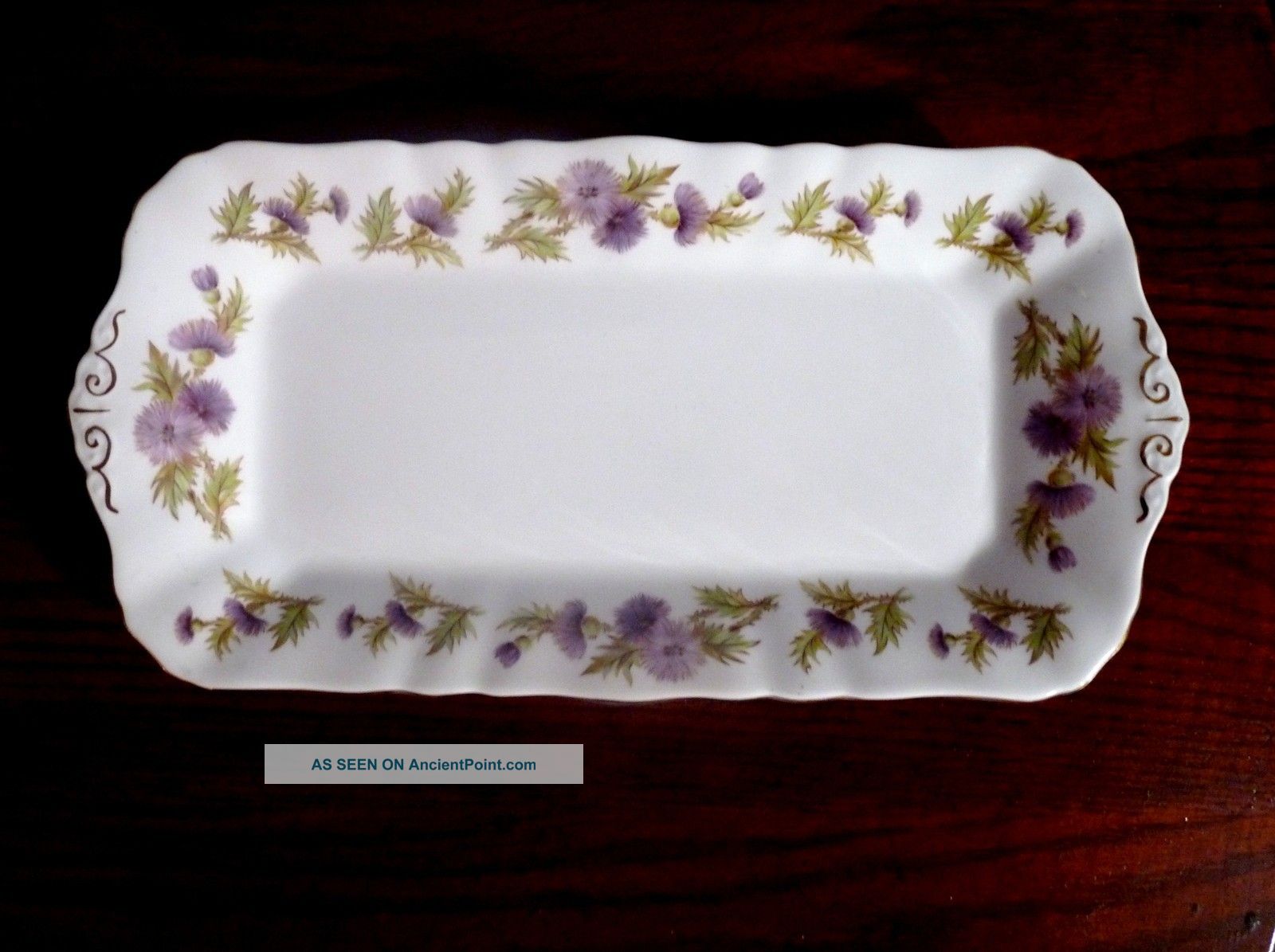 Paragon Bone China England Highland Queen Thistle Celery Serving Tray Platter Platters & Trays photo