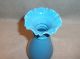 Victorian Blue Milk Glass Hand Painted Vase Vases photo 2