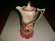 Vintage Germany Ceramic China Teapot Gold Pink Yellow Roses Pink Cancer Pitcher Pitchers photo 1