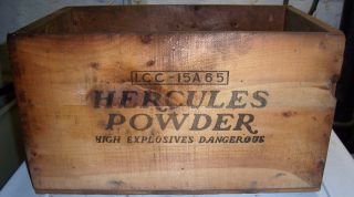 Vintage Hercules Powder High Explosive Dynamite Packing Wood Box photo