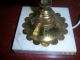 Vintage Glass Table Lamp Made In Italy Amber Color Rose Design Marble Base Lamps photo 5