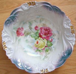 Antique 1800 ' S Victorian Roses Large Bowl Excellent Stunning photo