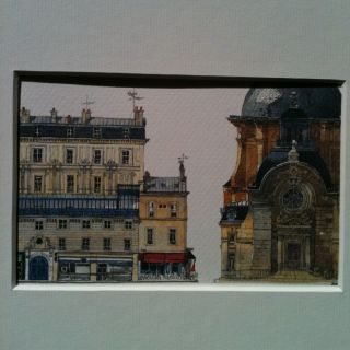 Paris Watercolor Print - Cafe & Sainte Marie - Pierre Deux photo