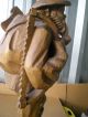 Antique Oversize Hand Carved Statuary.  Mountain Man With Pipe / Wood / Sharp Carved Figures photo 11