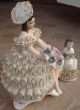 Art Deco Handmade Handcrafted Porcelain China Lace Bride Bridesmaid Figurine Set Figurines photo 4