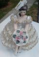 Art Deco Handmade Handcrafted Porcelain China Lace Bride Bridesmaid Figurine Set Figurines photo 8