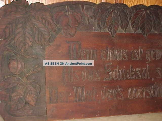 Rare Antique German Huge Wooden Hand Carved Tramp Art Plaque Black Forest? 4 Ft. Other photo