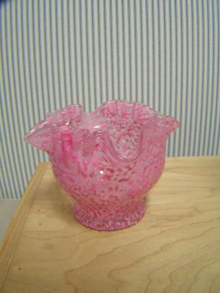 Antique Or Vintage Pink Fluted Glass Bowl photo