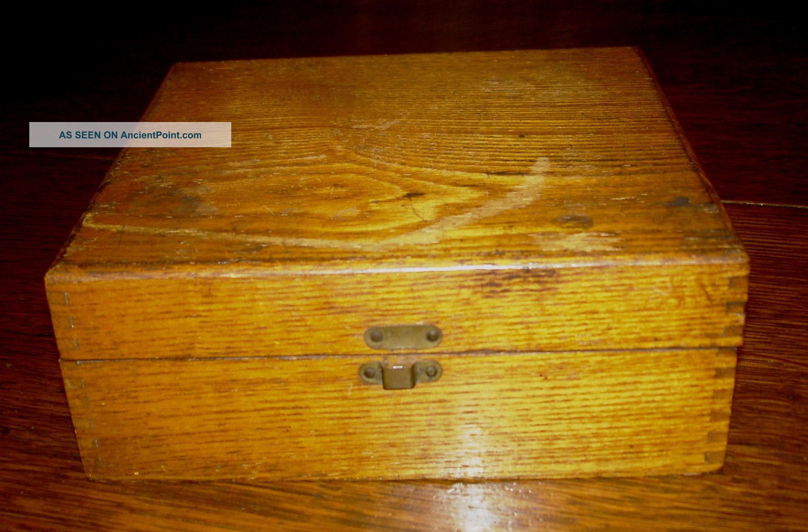 Vintage Square Oak Dovetailed Box Boxes photo