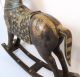 Large Antique Wood Carved Rocking Horse Copper & Tin Decorated Primitive Art Vtg Other photo 8