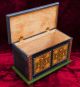 Vintage Pennsylvania Naive Style Hand Painted Decorative Wooden Miniature Chest Boxes photo 8