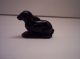 Rare Vintage 1920s Le Smith Miniature Opaque Black Glass Rabbit Bunny Figurine Figurines photo 2