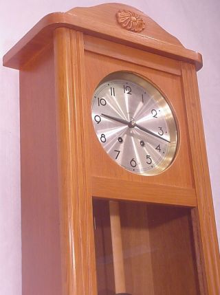 Fabulous Oak Geremany Wall Box Clock Regulator 8 Day Regulateur Germanbim Bam photo