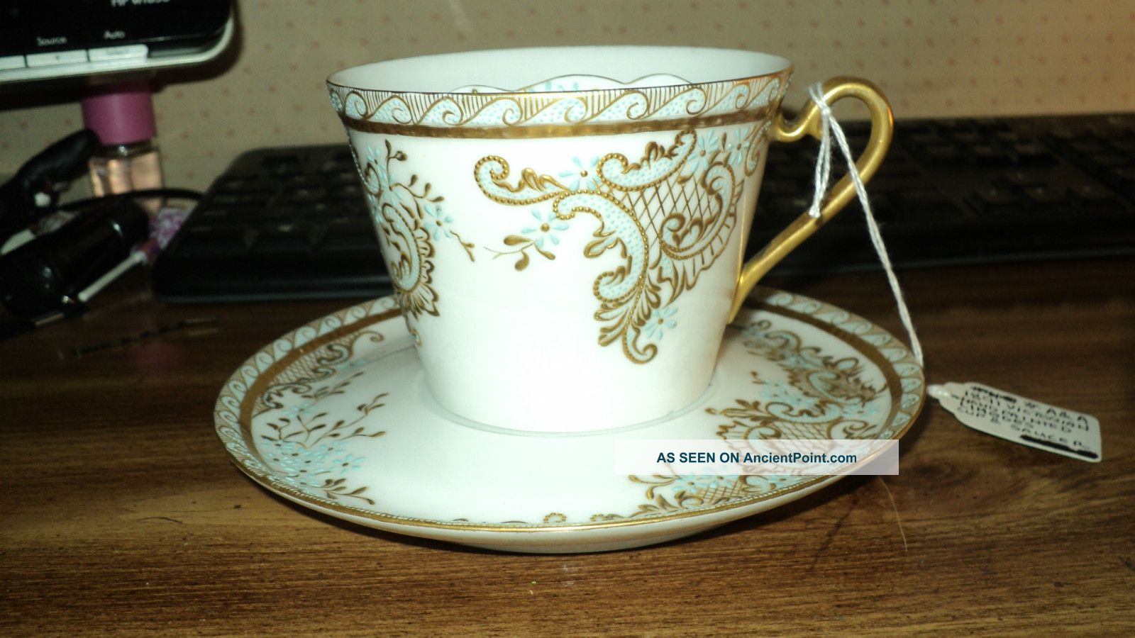1891 Victorian Handpainted Cup And Saucer Limoges Cups & Saucers photo