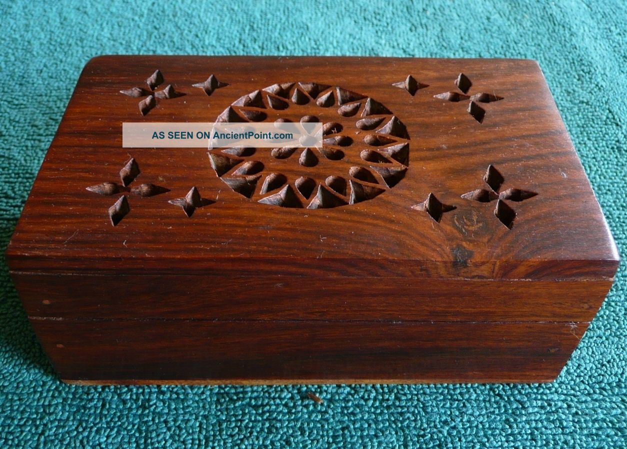 Vintage Hand Carved Wood Box India Boxes photo